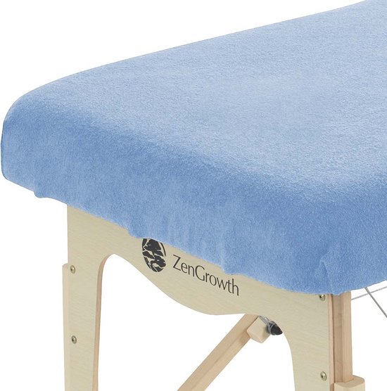ZenGrowth® Badstof Hoeslaken Massagetafel Lichtblauw – Zonder Uitsparing - Geschikt voor meerdere massagetafels – Stretch materiaal - Extra comfort – 280 gram/m2 dikte