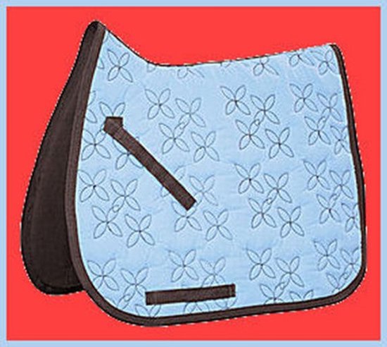 Sjabrak - blauw - bruin - bloem - suède - dressuur - pony Sjabrak - blauw - bruin - bloem - suède - dressuur - pony