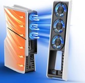 Ventilateur LED pour PS5 Slim mise à niveau marche/arrêt automatique avec capteur de température – Ventilateur de refroidissement pour PS5 Slim éditions Digital et disques avec 2 vitesses réglables