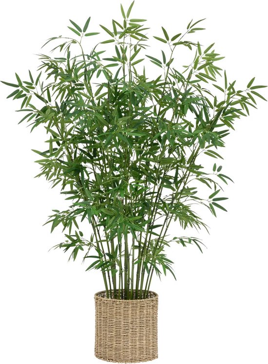 Atmosphera Kunstplant Bamboeplant met pot - Ø90xH150cm - Groen