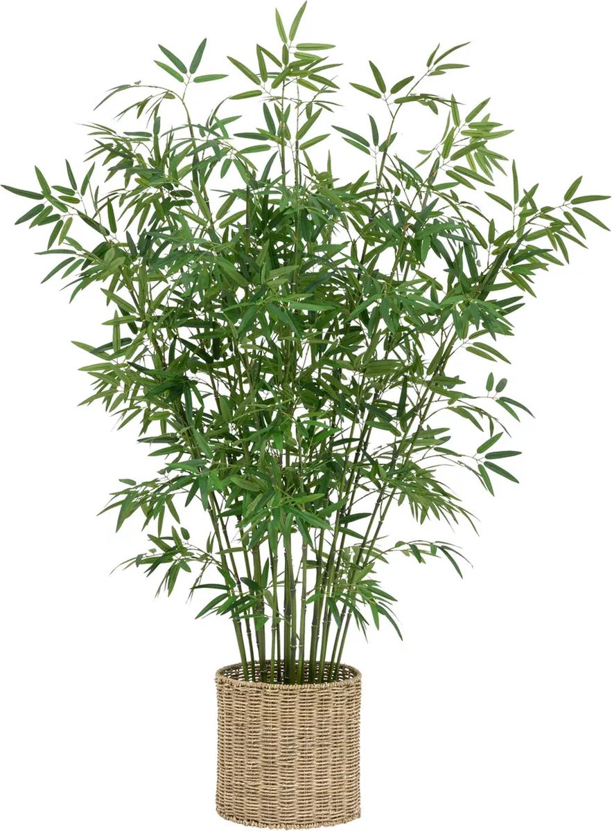 Atmosphera Kunstplant Bamboeplant met pot - Ø90xH150cm - Groen