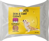 Excellent Pets Skin & Coat Chews - Kauwsnoepjes - Zachte snacks - Helpt een Glanzende vacht te Behouden - Ondersteunt en Verzacht de Gevoelige huid - Glutenvrij - Mix van Visolie en Plantaardige oliën - 5 stuks