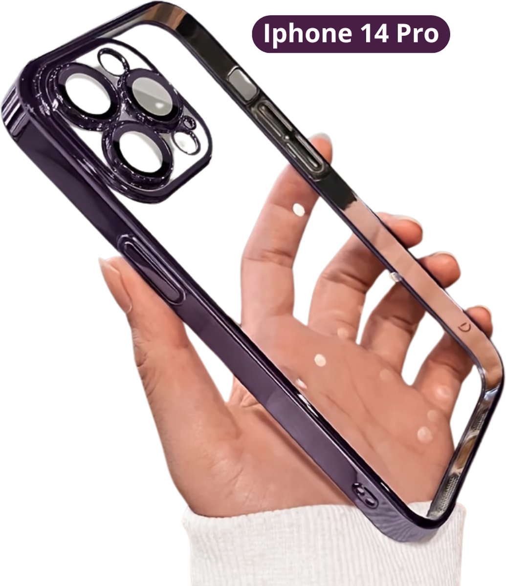 Livano Telefoon Hoesje - Telefoonhoesjes - Phone Case - Shockproof - Premium Protection - Geschikt Voor iPhone 14 Pro - Donker Violet