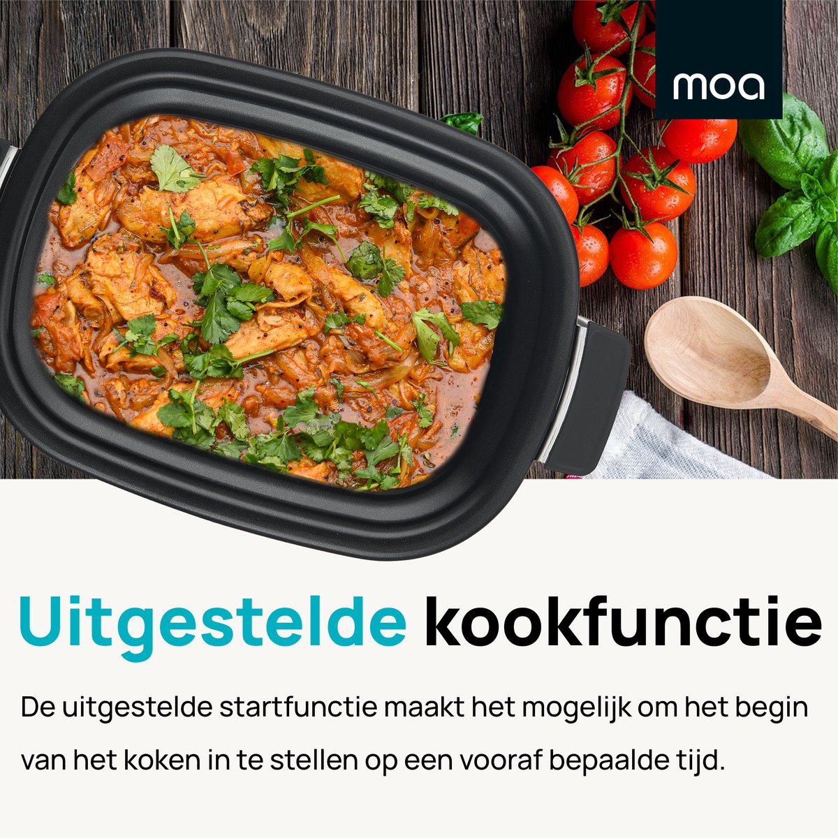 MOA Multicooker - 6L - Slowcooker - Rijstkoker met Stomer - PFAS- & BPA-vrij - Stoomkoker - Sous Vide Koker - 8 Kookfuncties - 1250W - RVS thumbnail 3