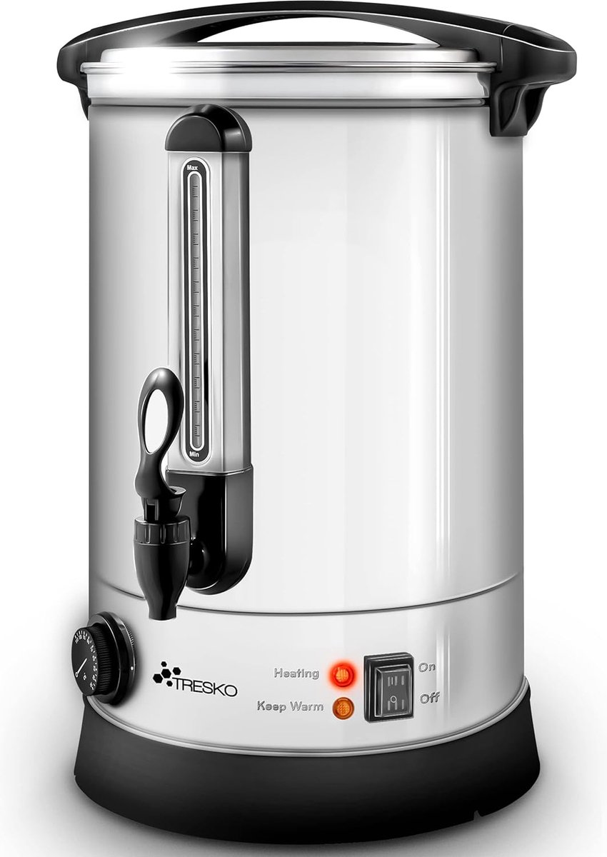 10 L Glühweinketel van Edelstaal - Warmhoud- en Warmwaterdispenser