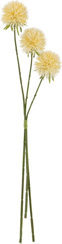 J-Line bloem Allium 3 Stuks - kunststof - lichtgeel - large - 12 stuks