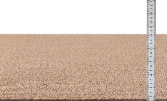 Tapis pour l'intérieur et l'extérieur - Réversible - Aspect sisal - Résistant aux intempéries - Salon Balcon Cuisine - Handgemaakt - Tapis de jardin - Style Boho moderne en jute - Beige - 80cm x 200cm