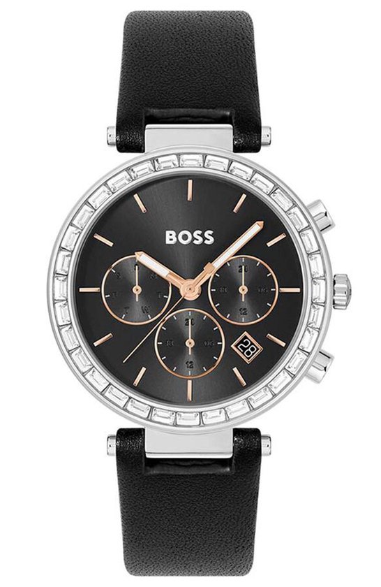 Hugo Boss Andra 1502689 Horloge - Leer - Zwart - Ø 39 mm