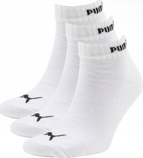 PUMA - Unisex - Maat 39 - 42 cm - Wit - Sokken voor Heren/Dames - Sport - QUARTER - Korte sokken - ( 3 - pack )