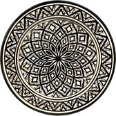 Marokkaans aardewerk schaal zwart wit 35 cm