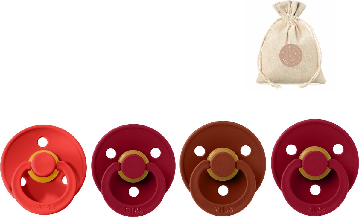Goedkoopste BIBS fopspenen T1 0-6 maanden - Strawberry, Elderberry, Ruby en Wine BolleToet speenzakje