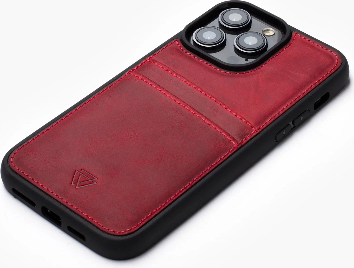 Wachikopa leather Back Cover C.C. Case for iPhone 14 Pro Max red