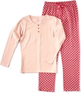 Little Label Pyjama Dames Maat L/40 - roze, fuchsia - Geruit - Dames Pyjama - Zachte BIO Katoen