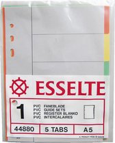 Esselte - A5 set tabbladen - 5 tabs kunststof - 3 sets