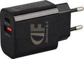 Universele USB adapter - Smart Quick Charge - Oplaadstekker met 2 USB poorten-USB stekker lader - Geschikt voor Apple & Android apparaten-zonder kabel-Zwart