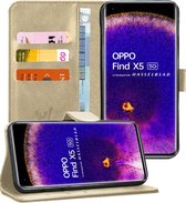 Hoesje geschikt voor Oppo Find X5 - Portemonnee Book Case Goud