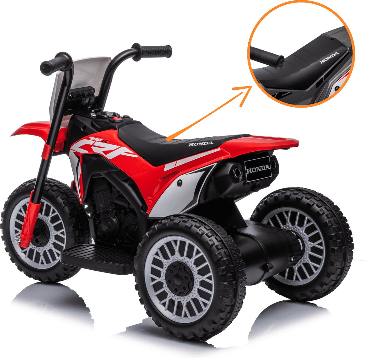 Honda CRF450 Elektrische Kindermotor 1 tot 3 jaar – Officieel Gelicentieerde Crossmotor met 3 Wielen voor Extra Stabiliteit – Li-ion Kindermotor met Claxon & Automatische Rem – Rood — afbeelding 6