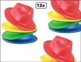 12x Festival vinyl/foam hoedje assortie kleuren