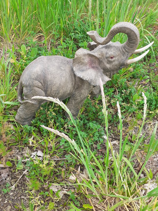 Olifanten beeld REUZE olifant 5 kilo zwaar 42 x 60 x 24 cm