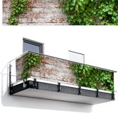 Balkonscherm 500x110 cm - Balkonposter Klimop - Groen - Stenen - Wit - Bladeren - Balkon scherm decoratie - Balkonschermen - Balkondoek zonnescherm