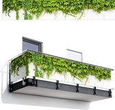Balkonscherm 500x90 cm - Balkonposter Klimop - Groene bladeren - Muur - Wit - Balkon scherm decoratie - Balkonschermen - Balkondoek zonnescherm