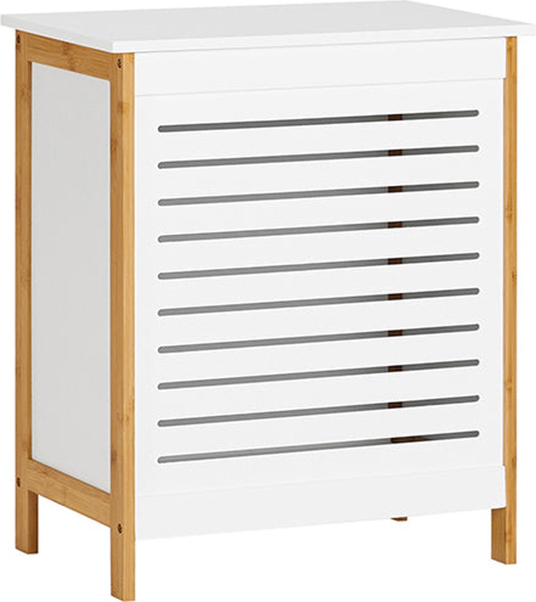 Goedkoopste Waskist - Wasverzamelaar - Wasmand - MDF en Bamboe - Ruime opbergruimte - Chique ontwerp - Eenvoudige montage - 50 cm x 30 cm x 60 cm