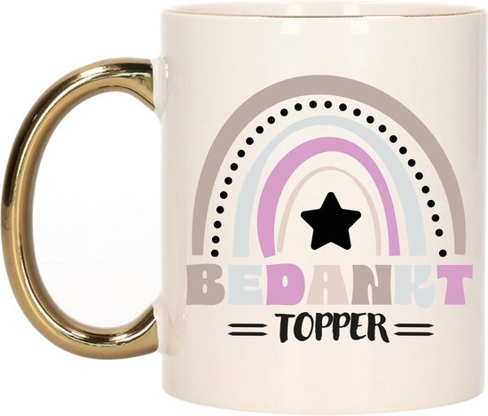 Bellatio Decorations Tasse cadeau pour collègue - or - décoration de remerciement - adieu/retraite - 300 ml