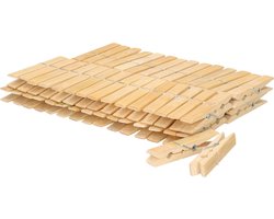 Wasknijpers - 60x - bamboe hout - 7 cm - wasspelden - knijpers - was ophangen