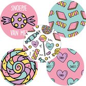 500 cadeau (sluit) stickers - Sweet Candy - 40mm