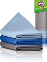 QWIKR Microvezeldoekjes 40x50 cm Multi XXL 8 stuks Grijs, Lichtblauw, Blauw – Schoonmaakdoekjes - Reinigingsdoekjes - Voordeelverpakking (set van 3) – XXL formaat - ideaal voor de grote klussen - Microvezeldoeken - Gemaakt in Nederland