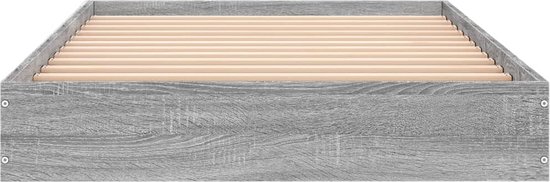 vidaXL - Bedframe - bewerkt - hout - grijs - sonoma - eikenkleurig - 75x190 - cm
