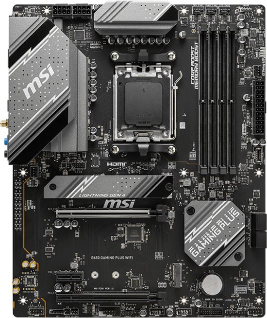 Foto: Msi b650 gaming plus wifi moederbord atx socket am5 amd b650 ddr5 realtek 8125bg 2 5g lan