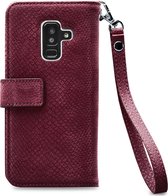 Mobilize Gelly Zipper Telefoonhoesje geschikt voor Samsung Galaxy A6 Plus (2018) Hoesje Uitneembare 2in1 Clutch - Bordeaux