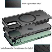 Mobigear Étui adapté pour Apple iPhone 14 MagSafe Phone Case Hardcase | Mobigear Traveller Couverture arrière antichoc | Convient pour MagSafe | Convient pour le chargement sans fil avec Ring magnétique | Étui MagSafe - Zwart