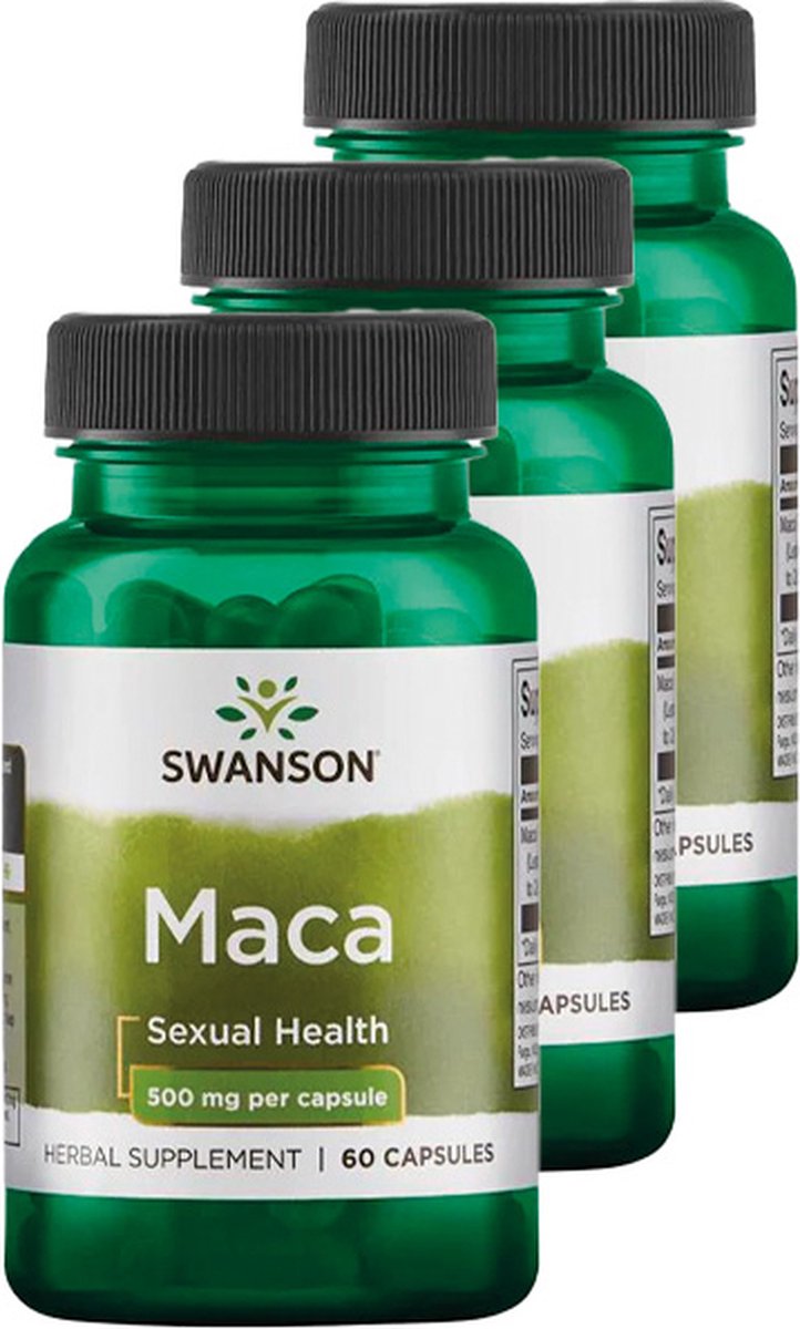 Goedkoopste Swanson | Maca 500mg | 60 Capsules | 3 stuks | 3 x 60 Capsules