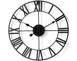 Goliving Wandklok Industrieel - Stil uurwerk - Moderne wandklok - Metaal - Ø 40 cm - Zwart