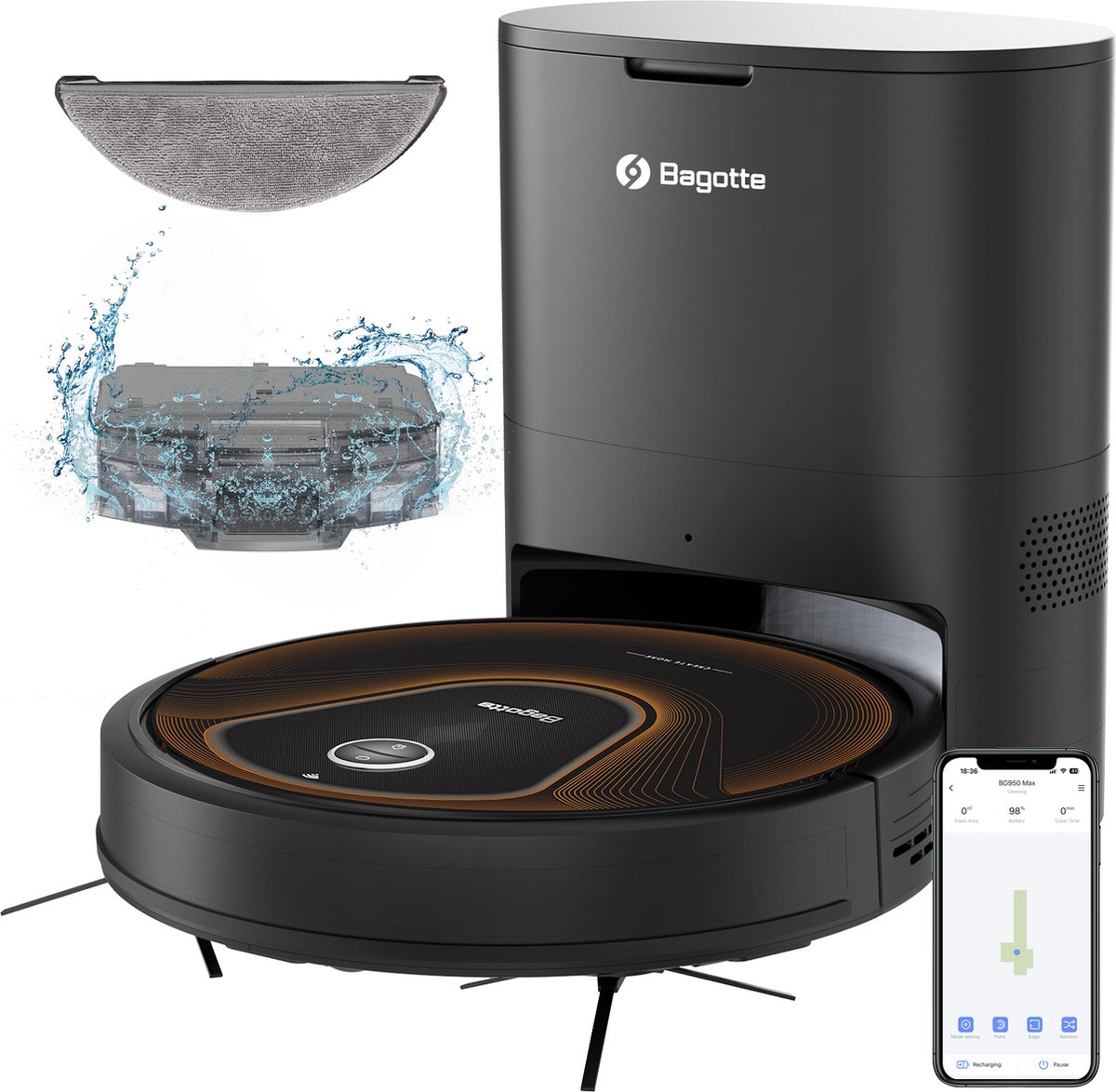 Bagotte BG 950 Max - Robotstofzuiger - Stofzuiger met - Bagotte - €279,00