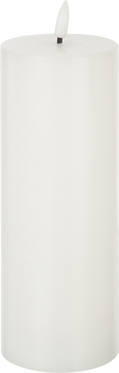 J-Line cilinderkaars - wit - large - LED lichtjes
