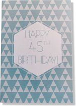 Hoera 45 Jaar! Luxe verjaardagskaart - 12x17cm - Gevouwen Wenskaart inclusief envelop - Leeftijdkaart