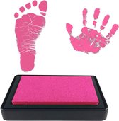 baby voet- of handdruk | veilig herbruikbaar stempelkussen | gemakkelijk van de huid afwasbaar | ideaal geschenk hot pink