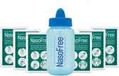 NasoFree neusdouche startset met 30 zakjes nasaal spoelzout met Xylitol - Bij (chronische) bijholteontsteking