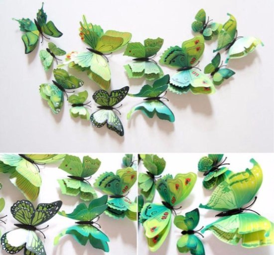 Knaak Dubbele groene 3D-vlinders