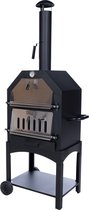 RedFire – Lorenzo Outdoor Oven – Zwart - Staal – Stevig staal - Industrieel – Terrasverwarming – Sfeerhaard – Oven – inclusief: Pizza Plaat - Oven 50 x 37 cm