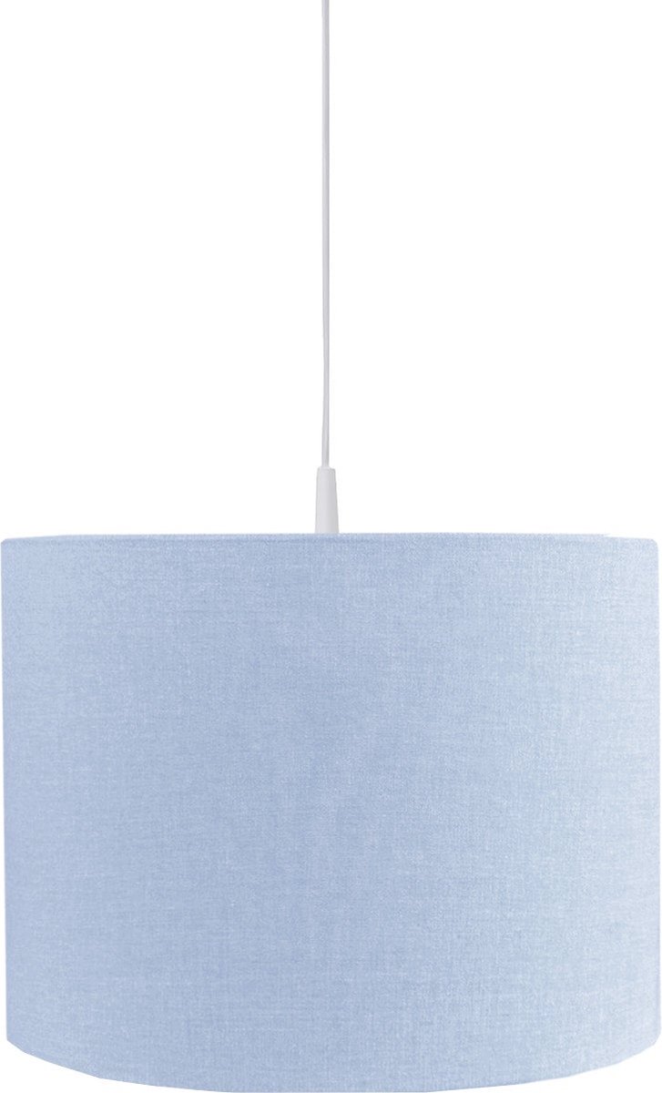 BINK Bedding Hanglamp/Lampenkap Bo blue 30cm inclusief pendel - uni - chambray - babyblauw - lichtblauw - babykamer - kinderkamer - verlichting - decoratie