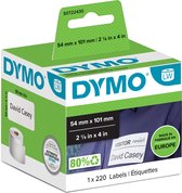 DYMO originele LabelWriter grote verzendlabels/naamkaarten | 54 mm x 101 mm | 220 zelfklevende etiketten | zwart op zwart | Geschikt voor de LabelWriter labelprinters | Gemaakt in Europa