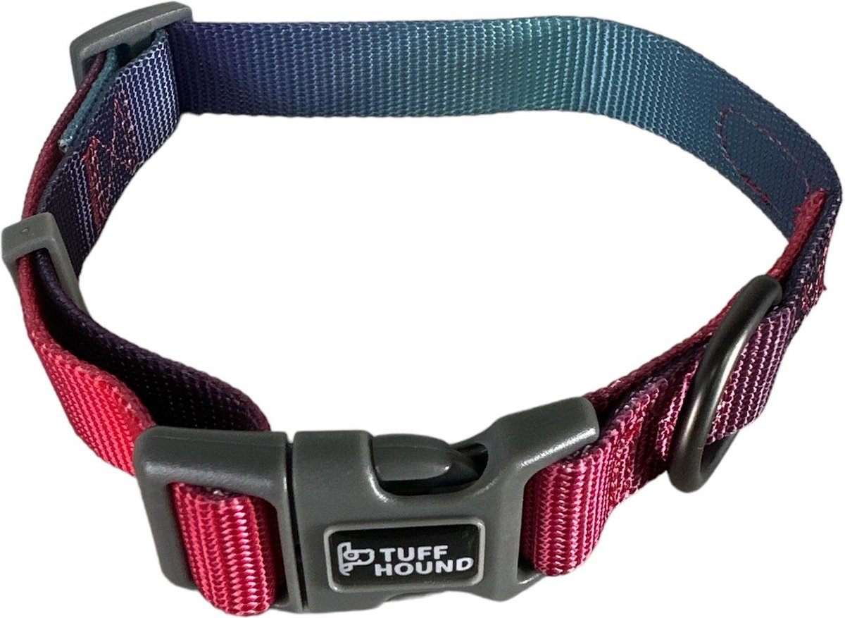 Tuff Hound Pet Collar - Honden Halsband - Verstelbare maat - Nylon halsband - Graffi Design halsband Geschikt voor kleine tot grote Honden - Blauw/Roze