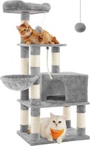 Luxe Krabpaal voor Kattens en Kittens - Kattenboom, krabpaal, stabiele krabpaal, 138 cm, lichtgrijs