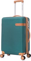 Royalty Rolls Milaan handbagage reiskoffer met wielen 44 liter expandable - cijferslot - lichtgewicht - groen