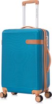 Royalty Rolls Milaan handbagage reiskoffer met wielen 44 liter expandable - cijferslot - lichtgewicht - blauw