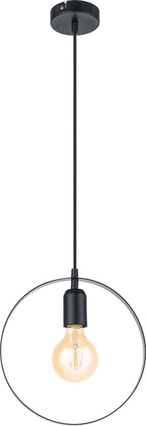 EGLO Vintage Bedington Hanglamp - 1 Lichts - E27 - Ø250mm - Zwart